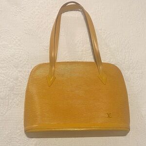 Louis Vuitton EPI Leather Yellow Lussac Shoulder Tote Bag